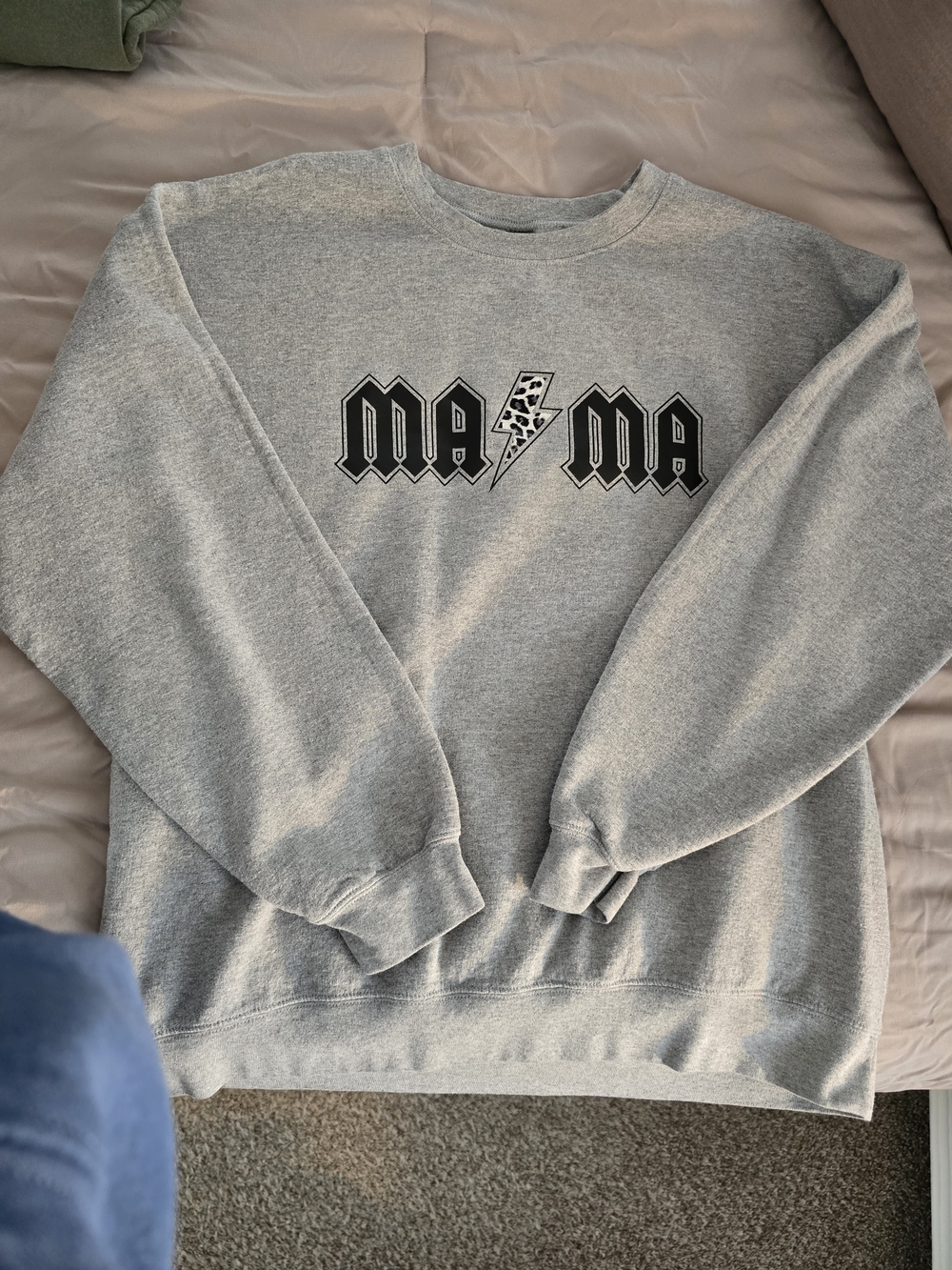 Gildan Gray Crewneck Sweatshirt with Black Graphic